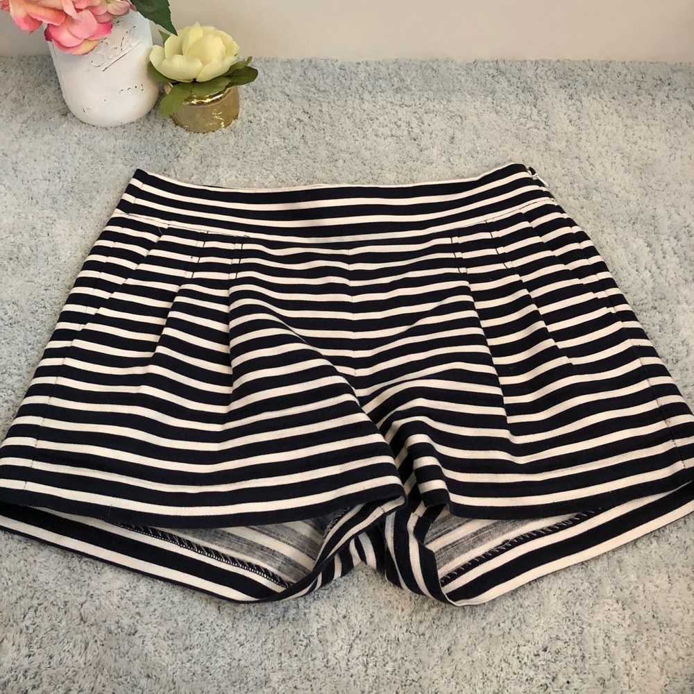 J. Crew Navy and white striped shorts